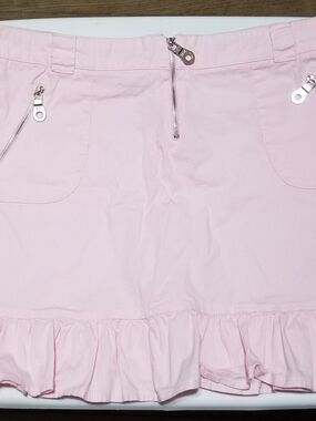 Vagabond Kid's 13 Light Pink Skirt with Ruffled Hem & Zippered Pockets & Closure
